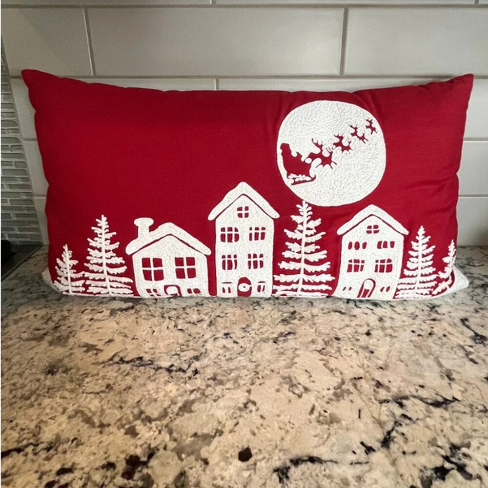 Target Wondershop Oversized Winter Village Lumbar Throw Pillow Christmas